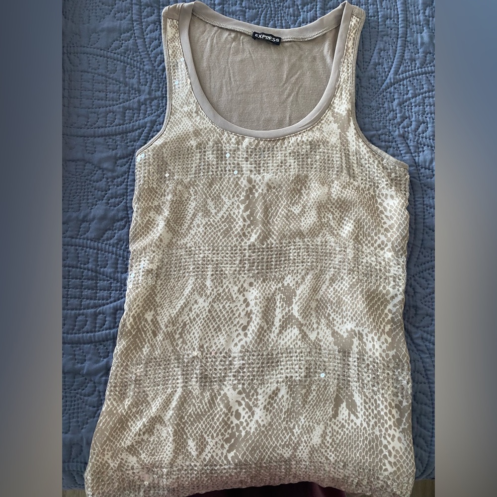 Express sequin tank xs